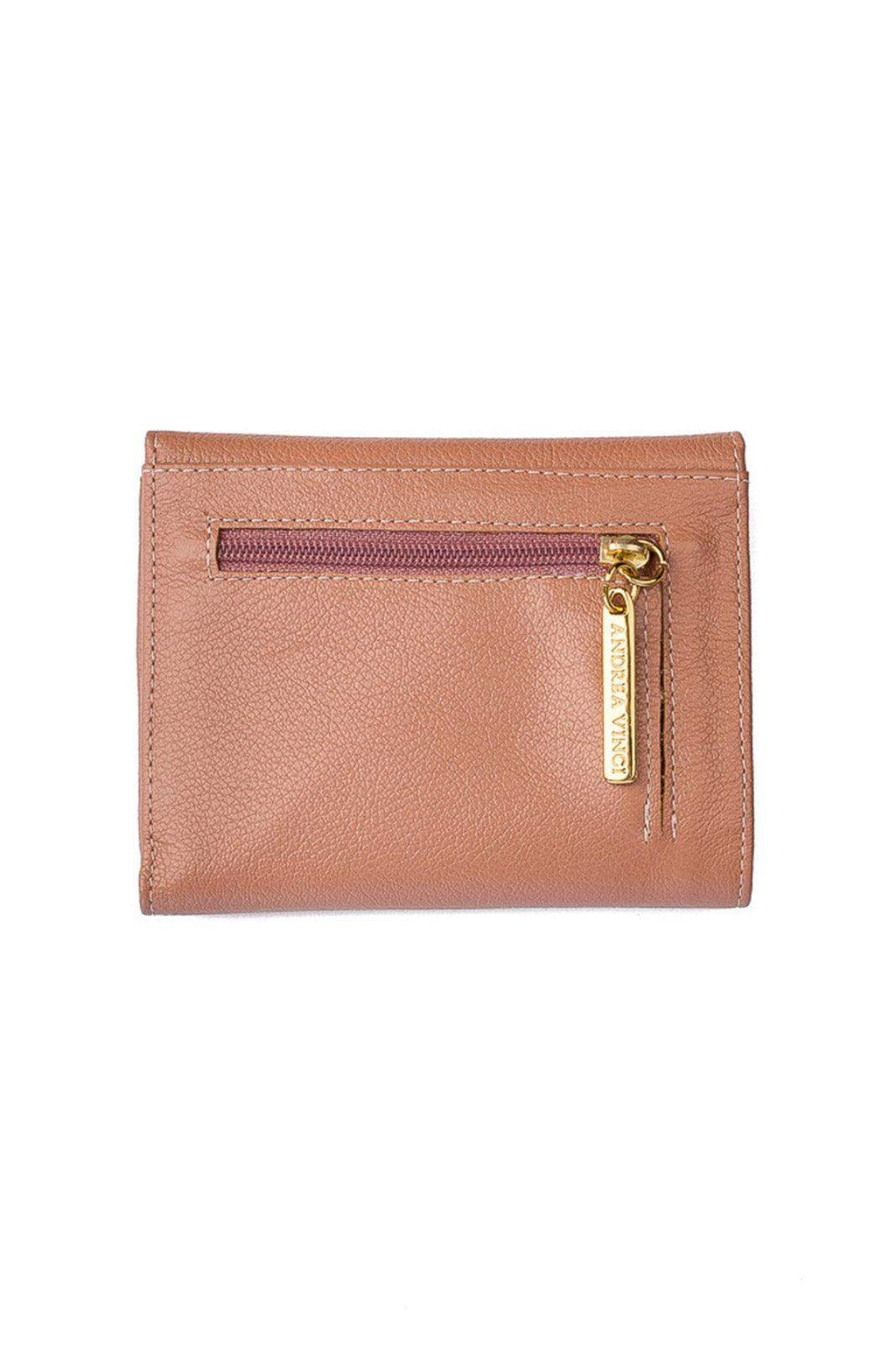 Carteira feminina de couro liso Jade 10,5x13cm - Enluaze