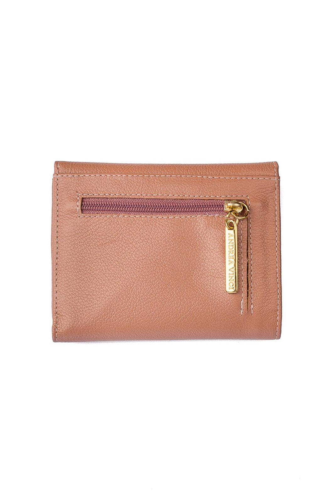 Carteira feminina de couro liso Jade 10,5x13cm - Enluaze