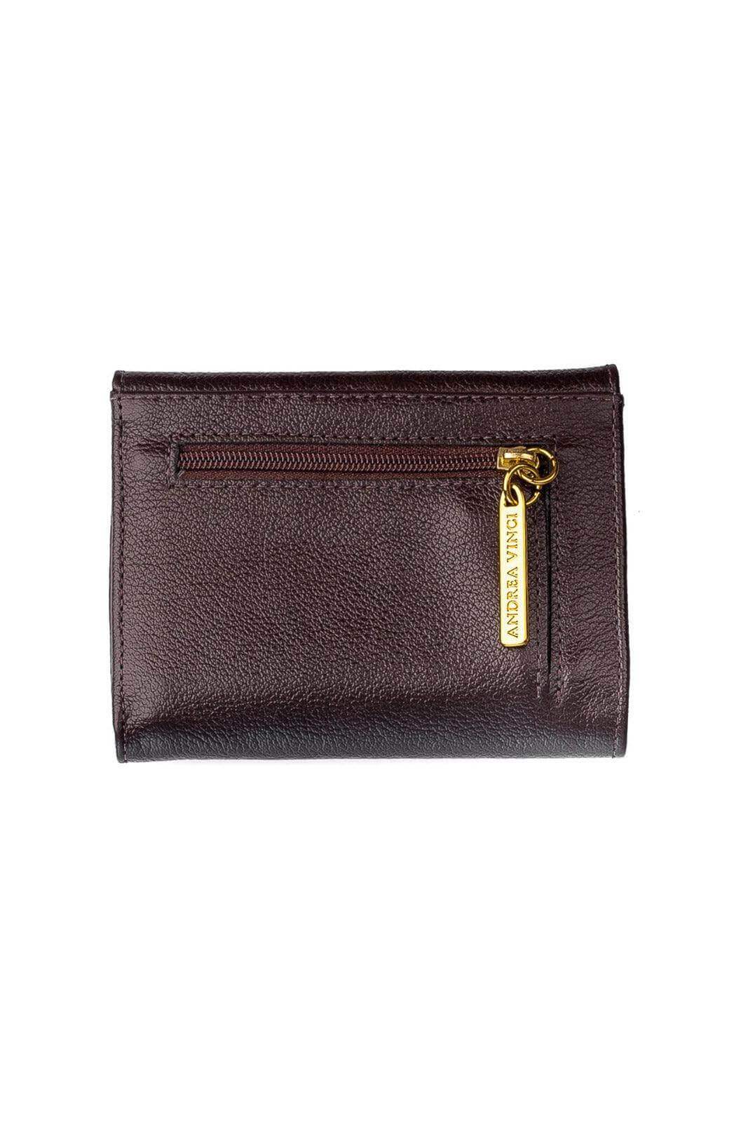 Carteira feminina de couro liso Jade 10,5x13cm - Enluaze