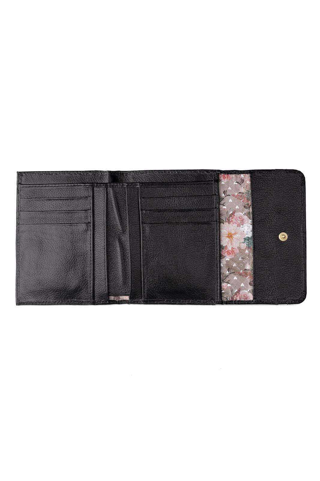 Carteira feminina de couro croco Jade 10,5x13cm - Enluaze