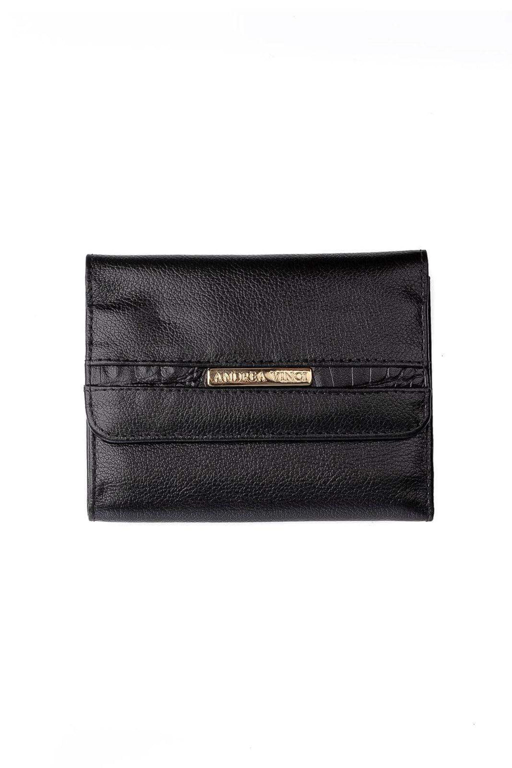 Carteira feminina de couro liso Jade 10,5x13cm - Enluaze