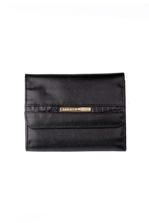 Carteira feminina de couro liso Jade 10,5x13cm — Enluaze