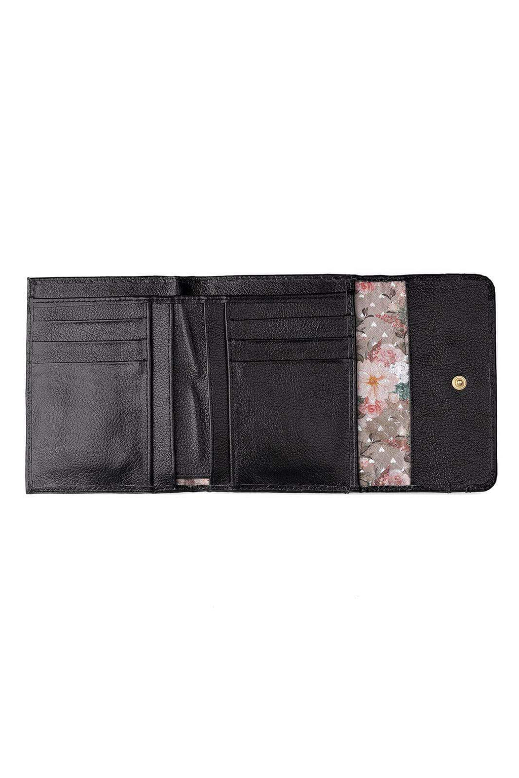 Carteira feminina de couro liso Jade 10,5x13cm - Enluaze