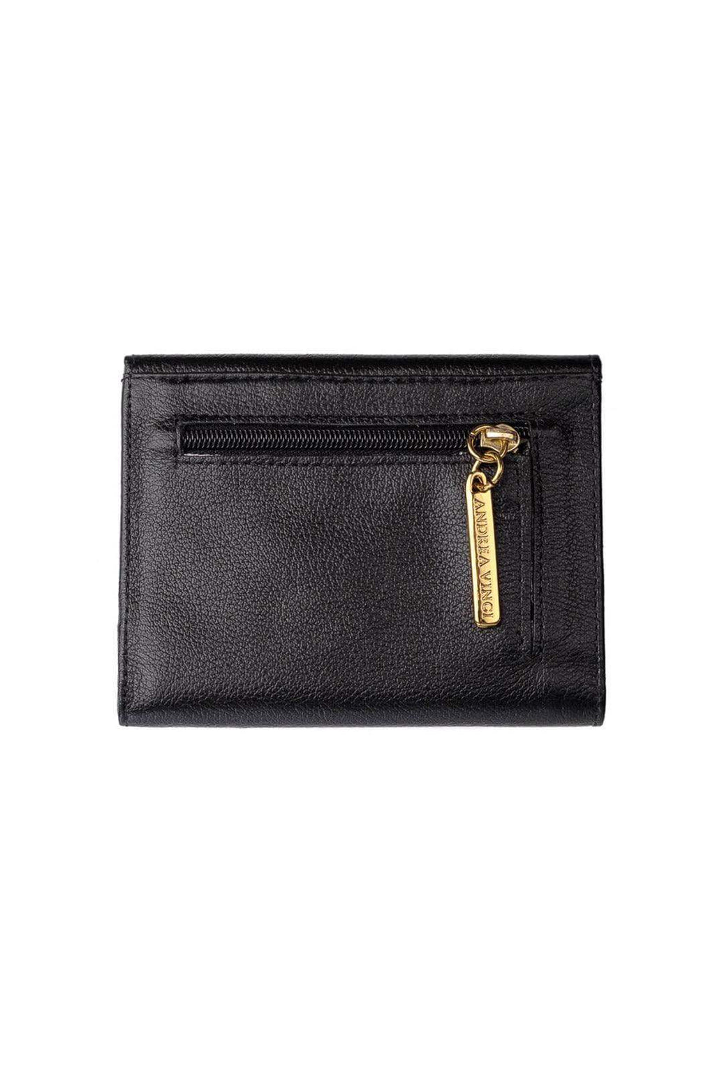 Carteira feminina de couro liso Jade 10,5x13cm - Enluaze