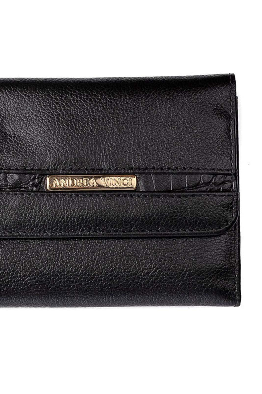 Carteira feminina de couro liso Jade 10,5x13cm - Enluaze