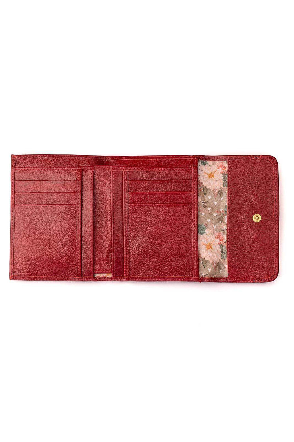 Carteira feminina de couro liso Jade 10,5x13cm - Enluaze