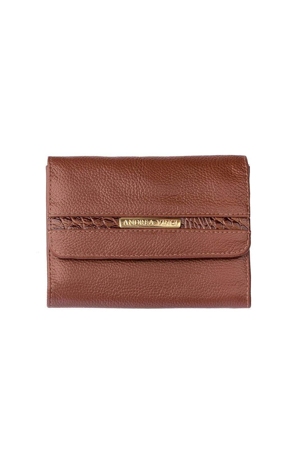 Carteira feminina de couro liso Jade 10,5x13cm - Enluaze