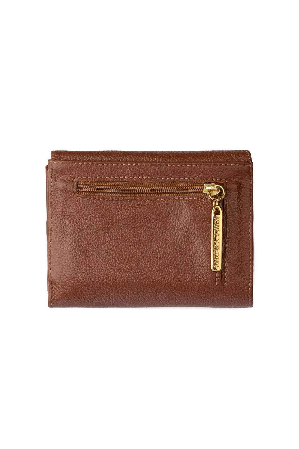 Carteira feminina de couro liso Jade 10,5x13cm - Enluaze