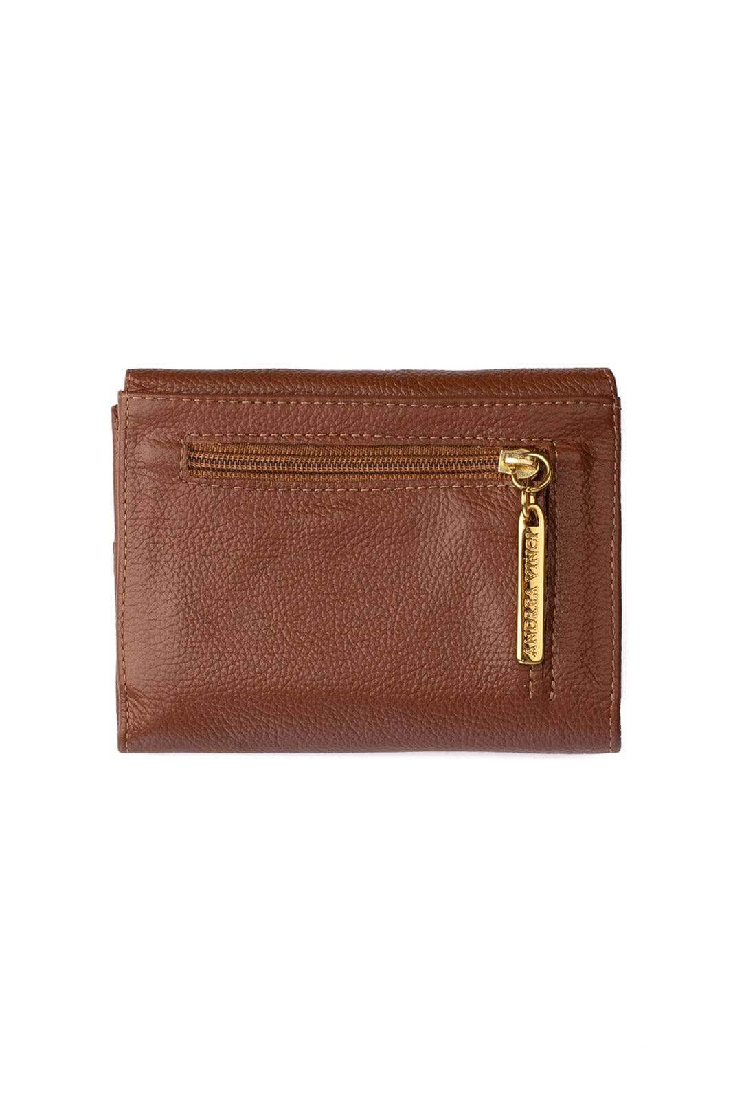 Carteira feminina de couro liso Jade 10,5x13cm - Enluaze