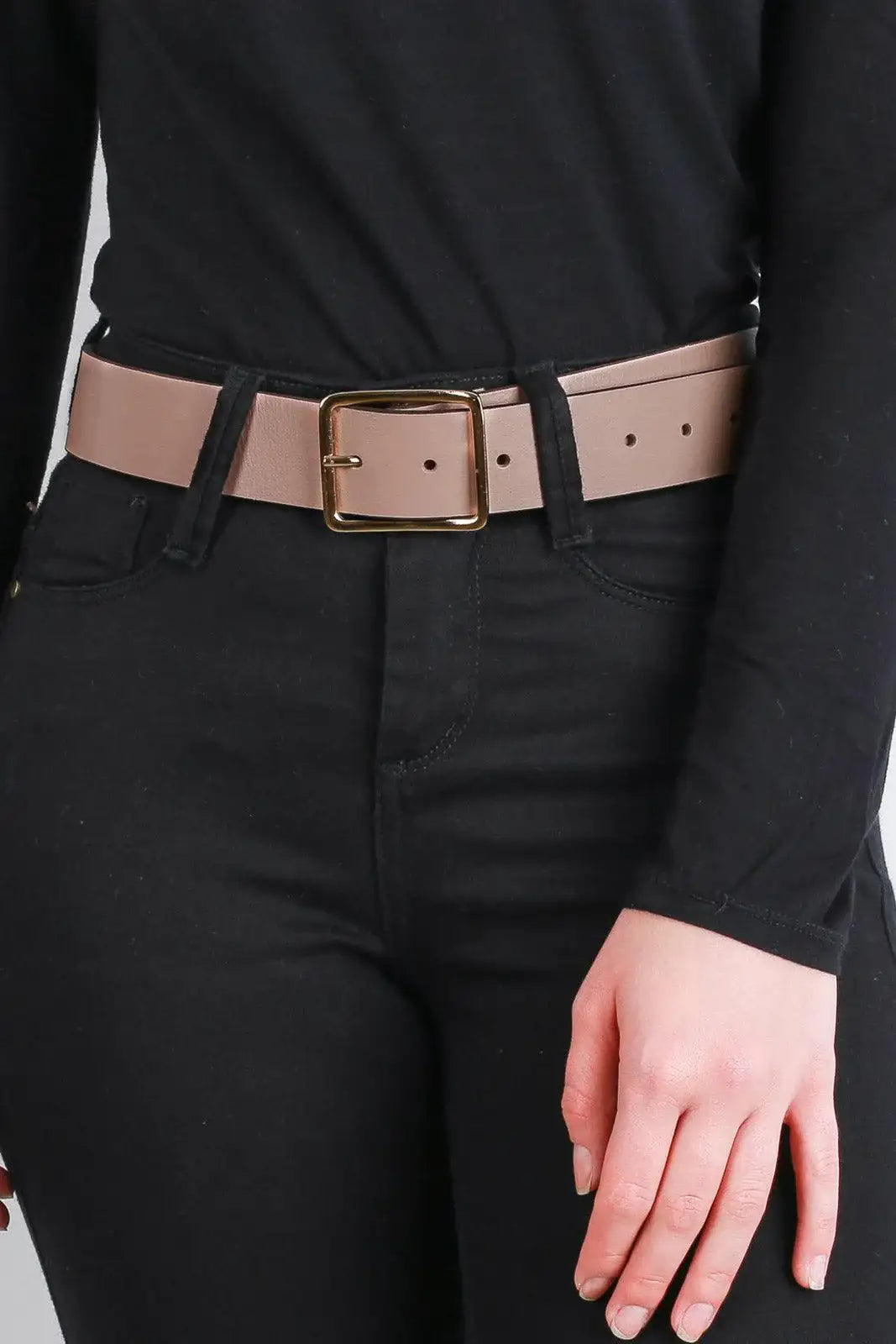 Cinto feminino largo de couro Maya - Enluaze