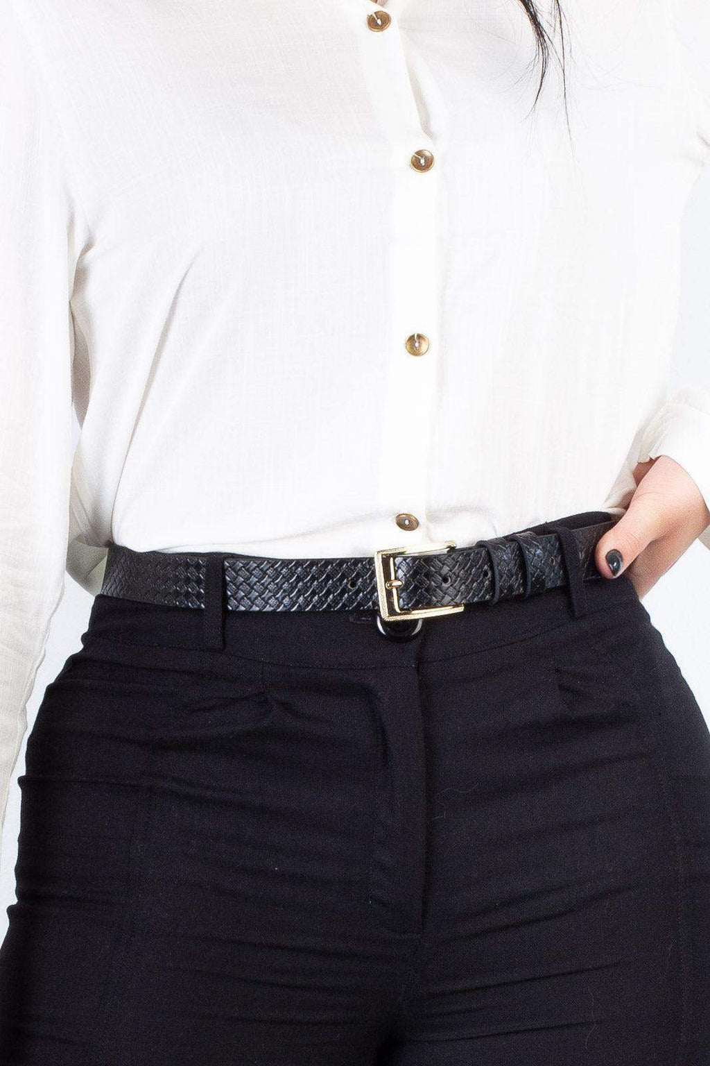 Cinto feminino de couro tricê Mia - Enluaze