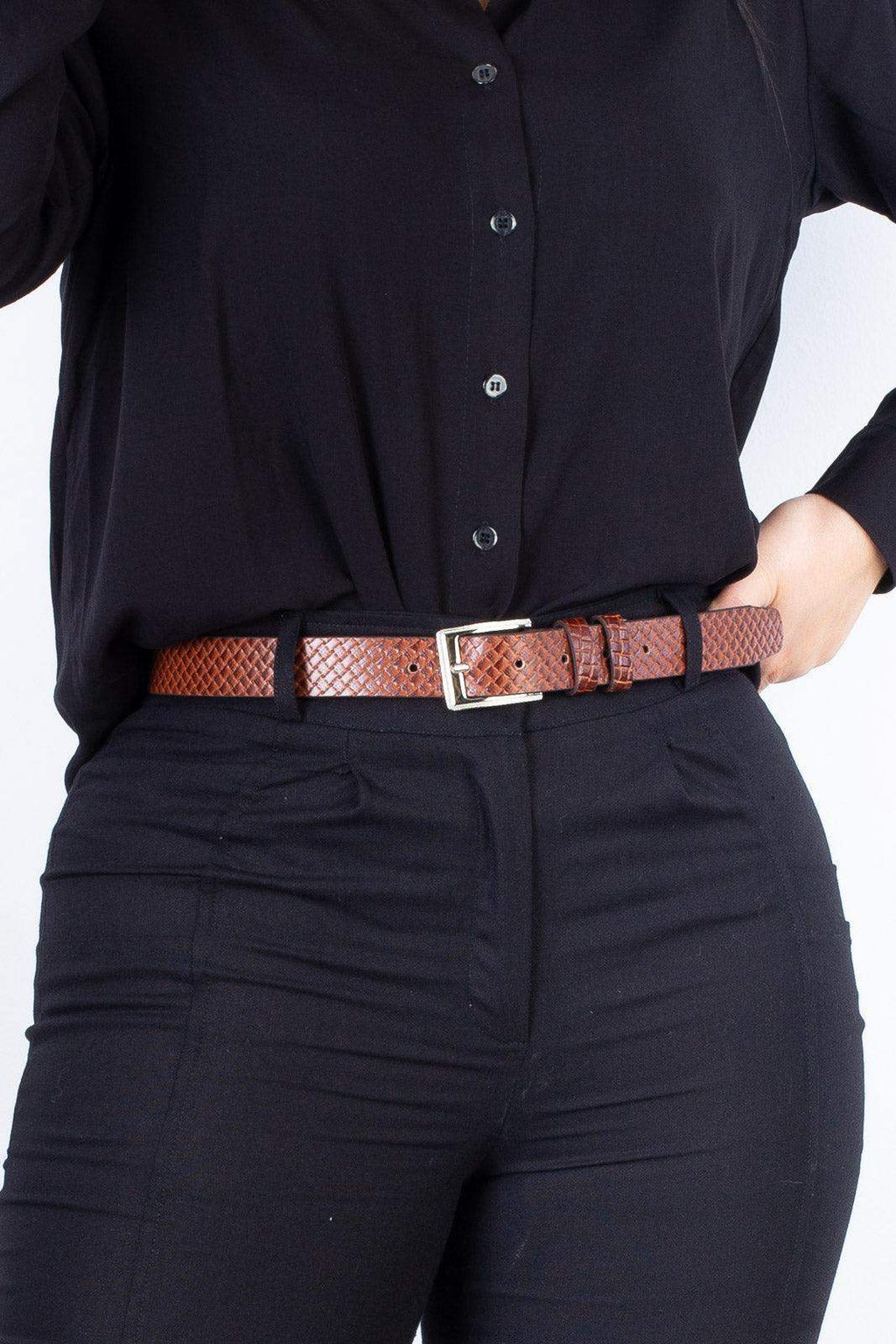 Cinto feminino de couro tricê Mia - Enluaze