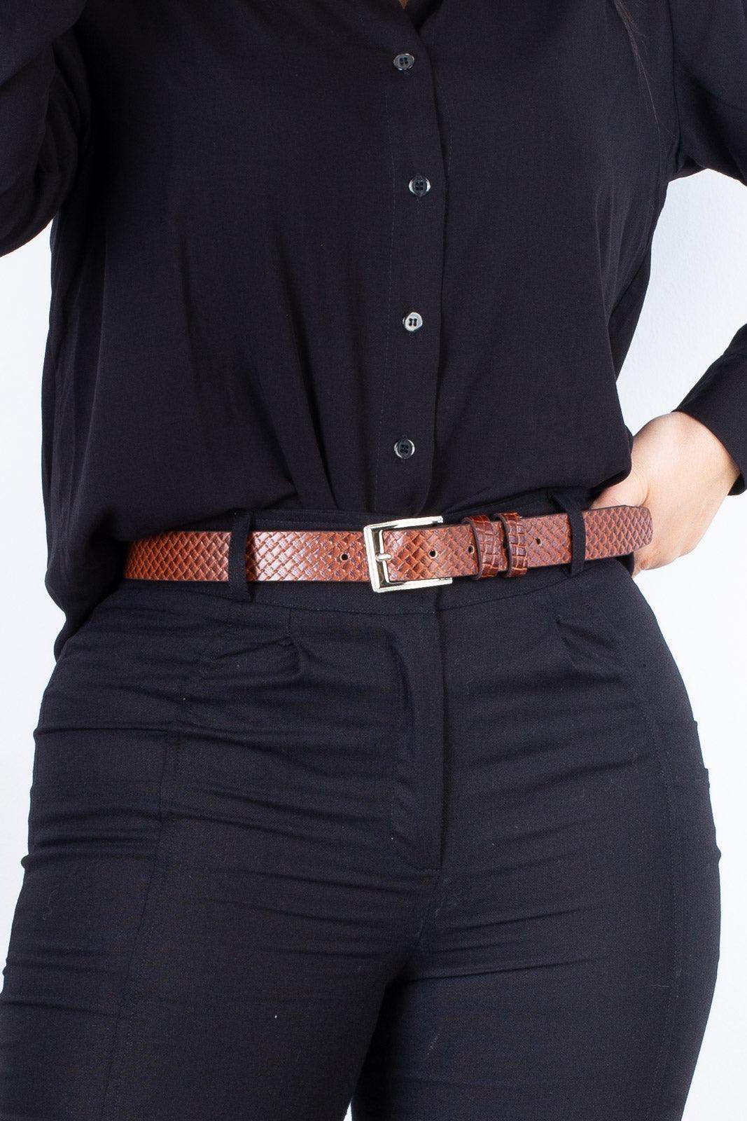 Cinto feminino de couro tricê Mia - Enluaze