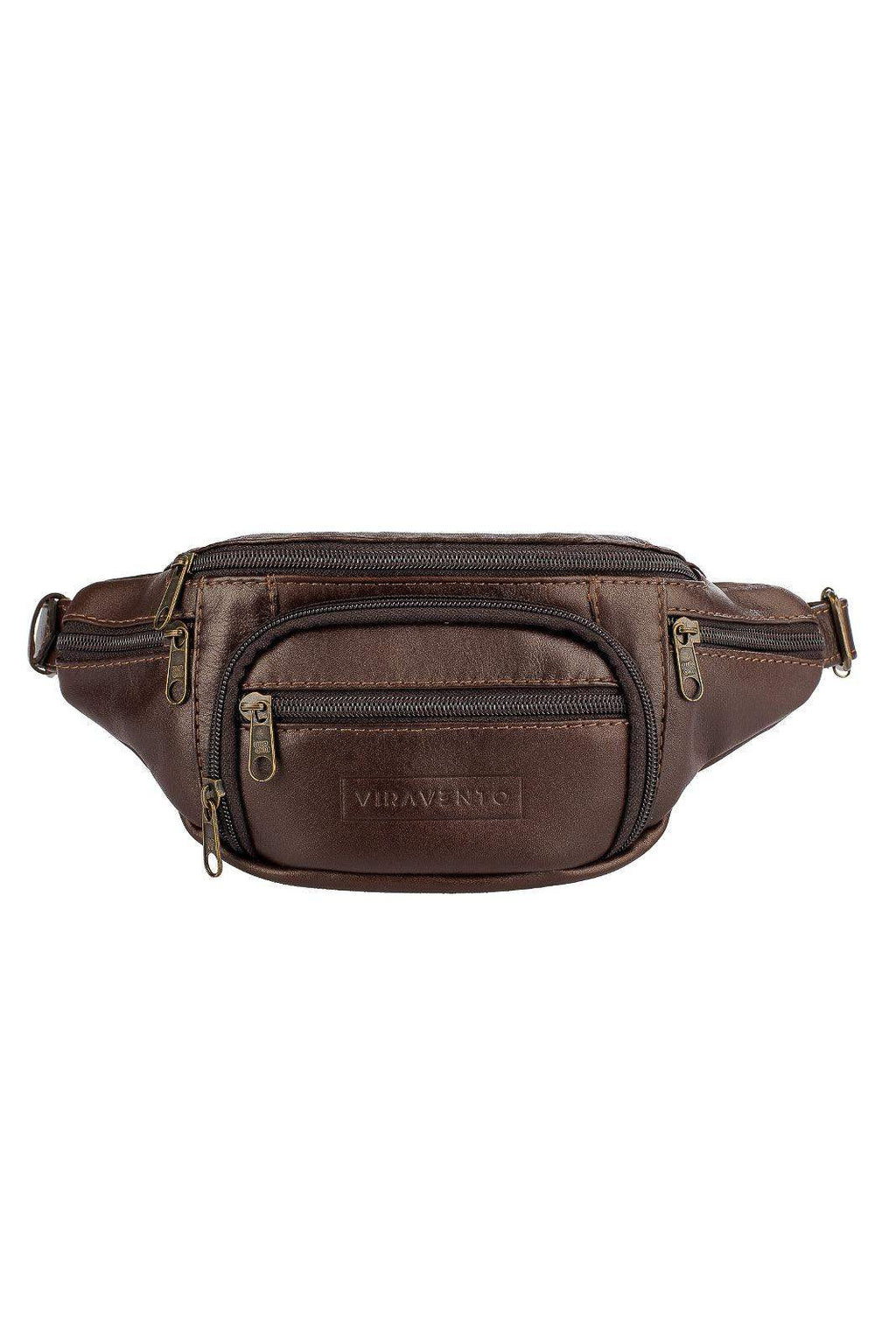 Pochete masculina de couro italiano David - Enluaze