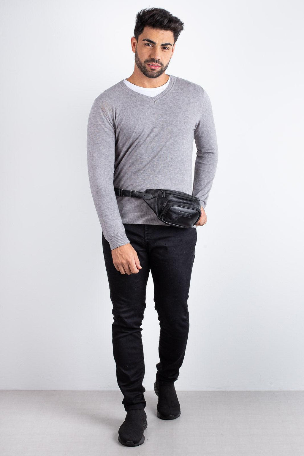 Pochete masculina de couro Igor - Enluaze