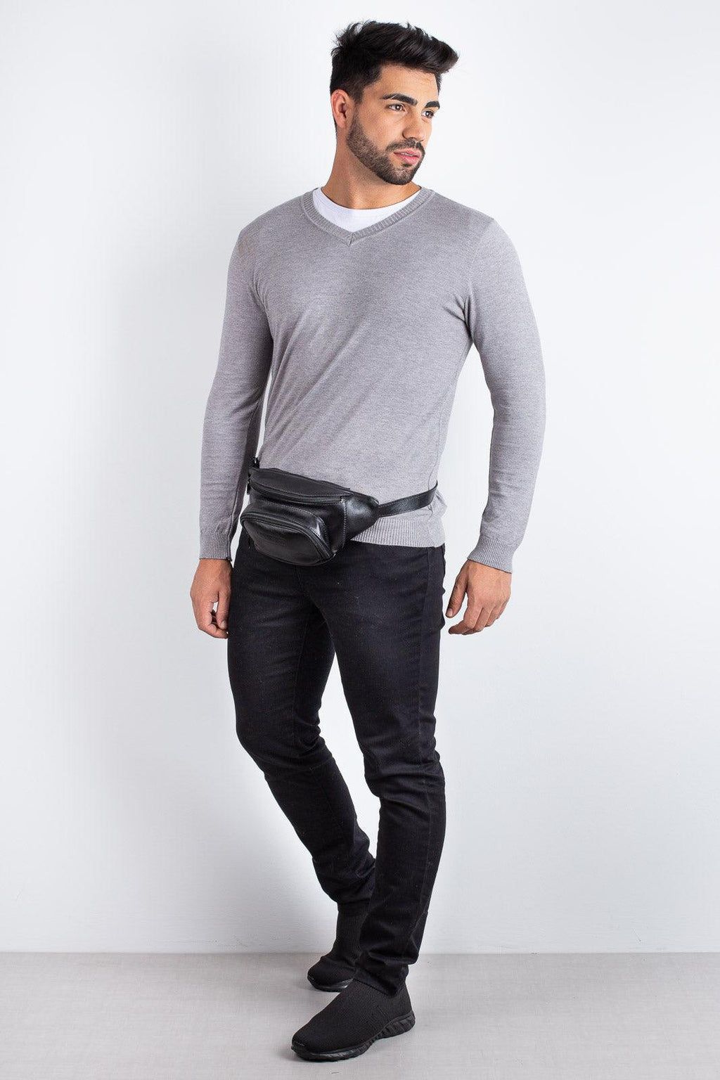 Pochete masculina de couro Igor - Enluaze