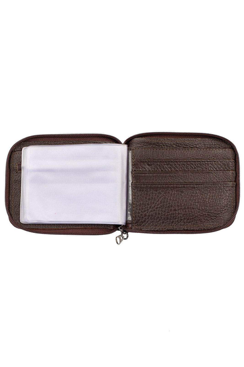 Carteira masculina de couro floater com zíper Ryan 9,5x12cm - Enluaze