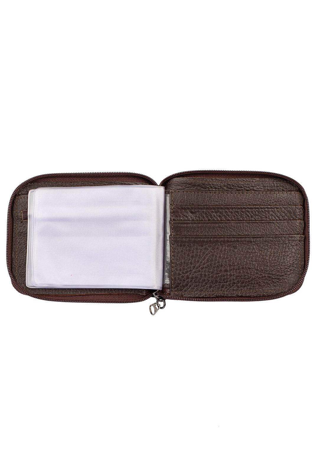 Carteira masculina de couro floater com zíper Ryan 9,5x12cm - Enluaze