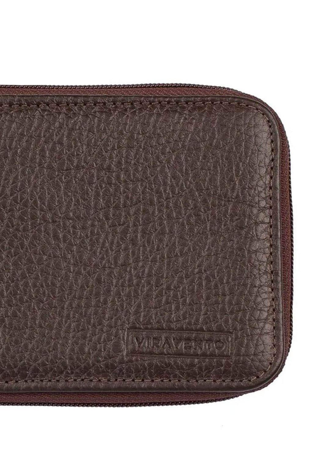 Carteira masculina de couro floater com zíper Ryan 9,5x12cm - Enluaze