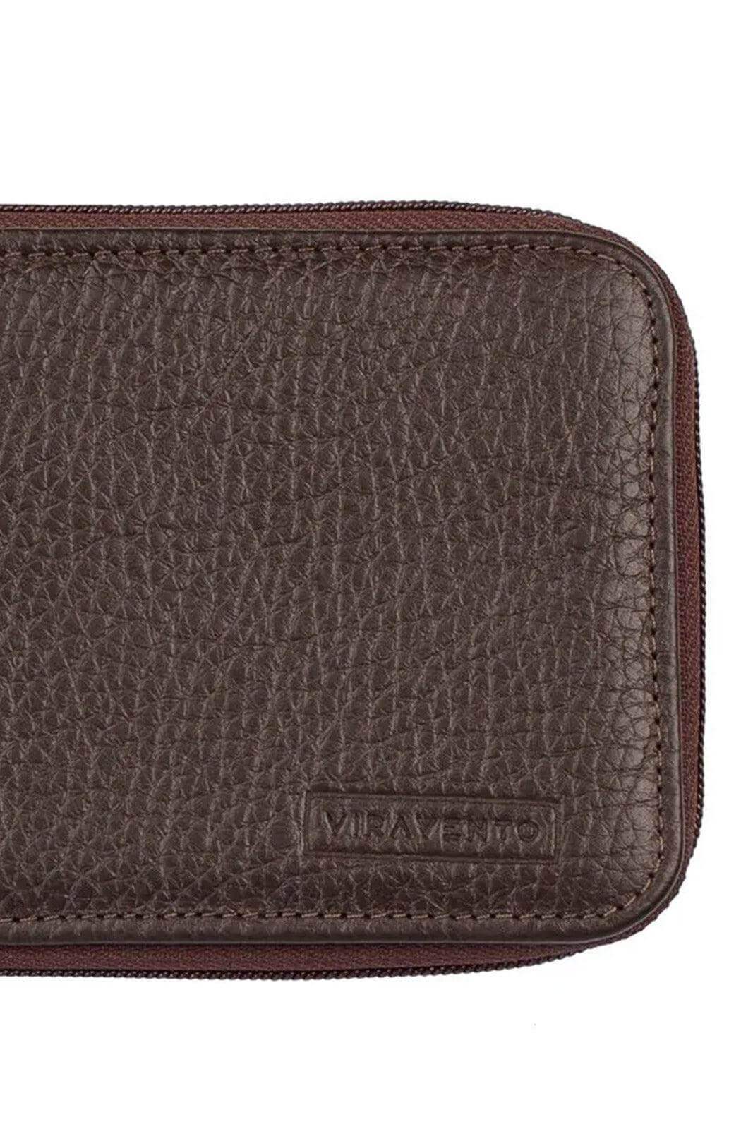 Carteira masculina de couro floater com zíper Ryan 9,5x12cm - Enluaze