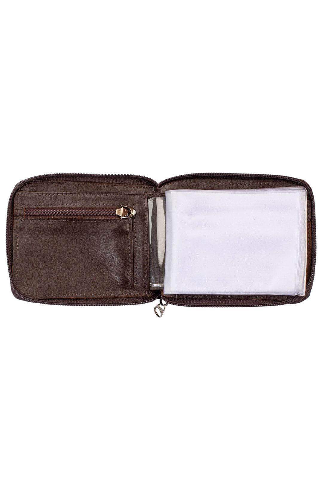 Carteira masculina de couro italiano com zíper Ryan 9,5x12cm - Enluaze