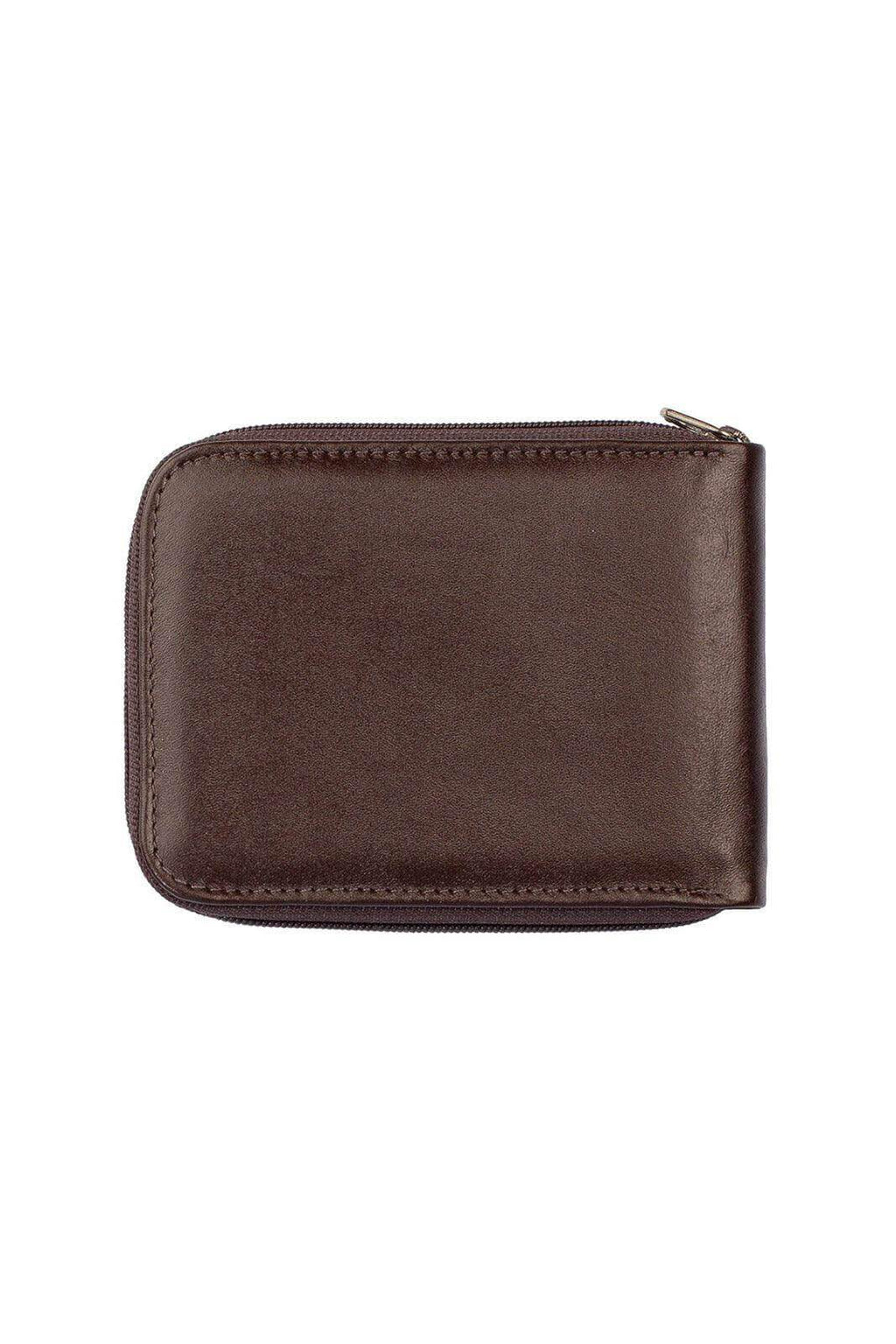 Carteira masculina de couro italiano com zíper Ryan 9,5x12cm - Enluaze