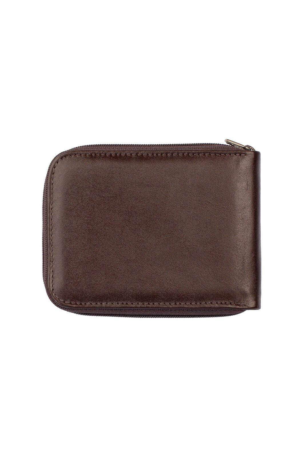 Carteira masculina de couro italiano com zíper Ryan 9,5x12cm - Enluaze