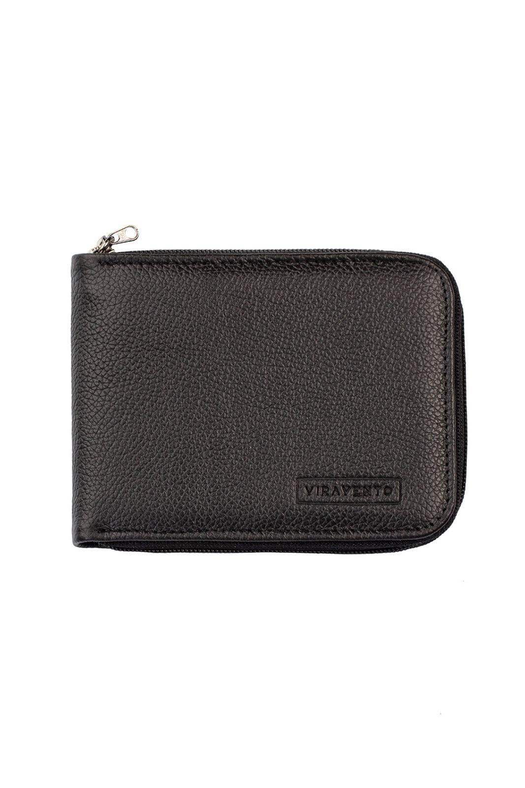 Carteira masculina de couro floater com zíper Ryan 9,5x12cm - Enluaze