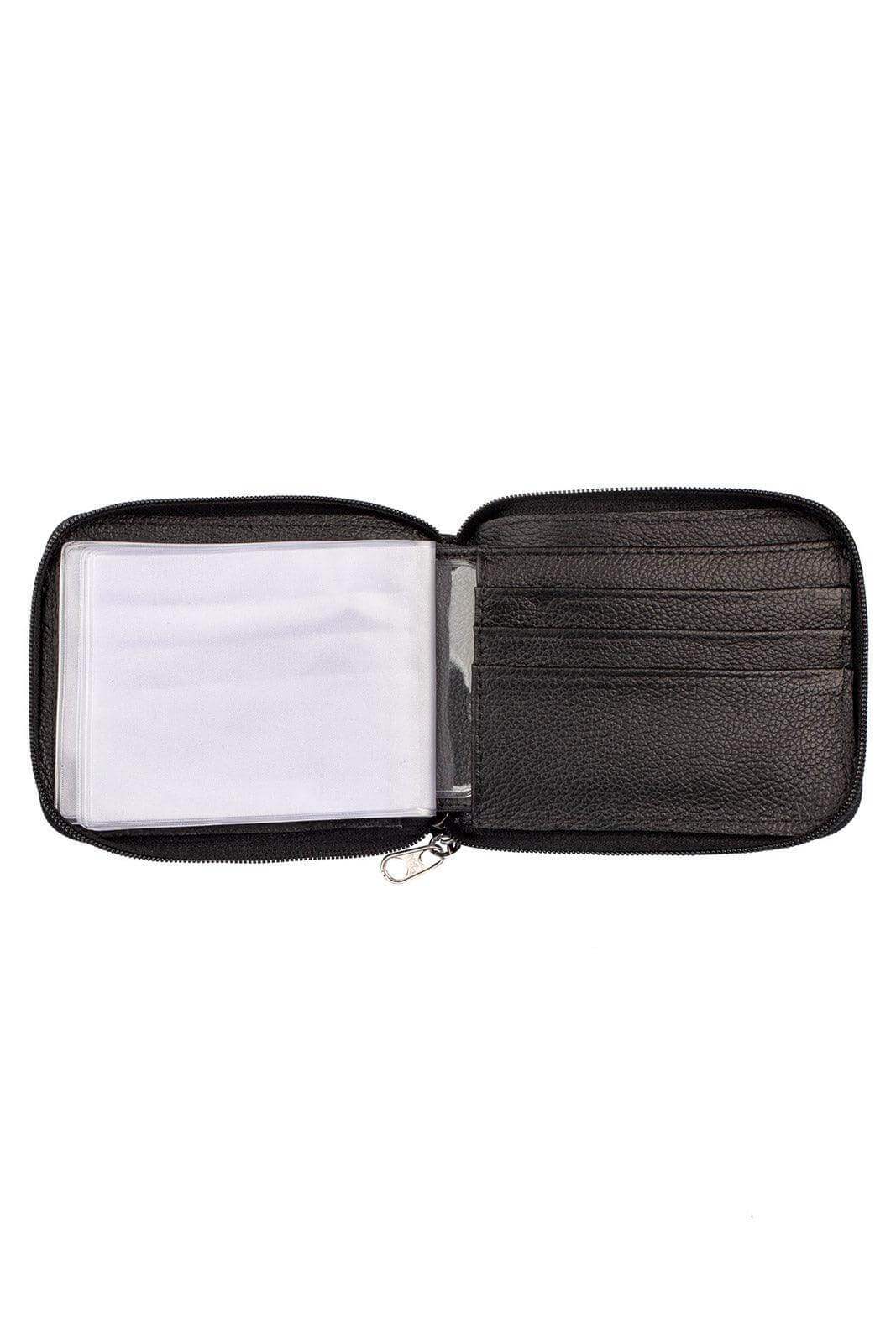 Carteira masculina de couro floater com zíper Ryan 9,5x12cm - Enluaze