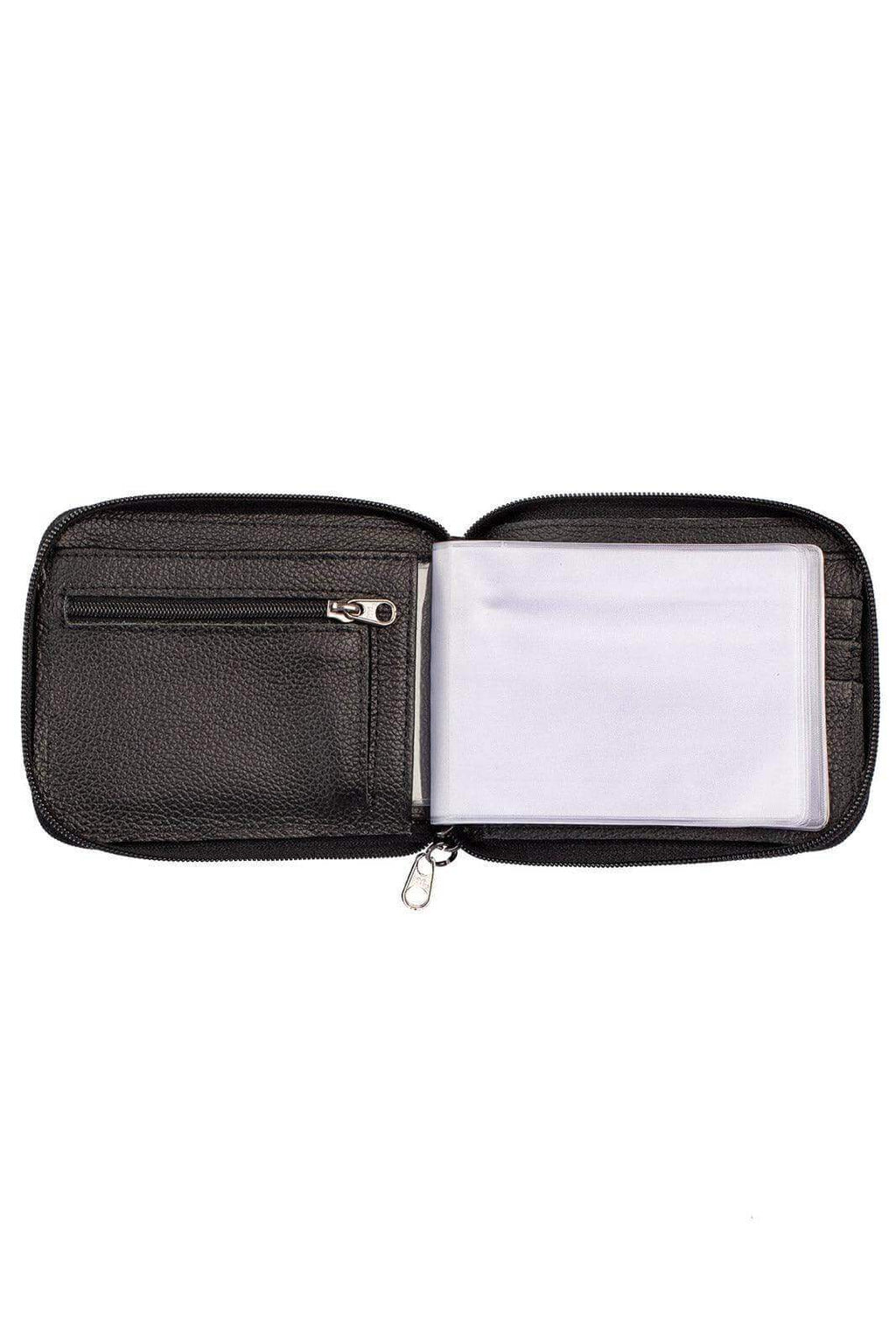 Carteira masculina de couro floater com zíper Ryan 9,5x12cm - Enluaze