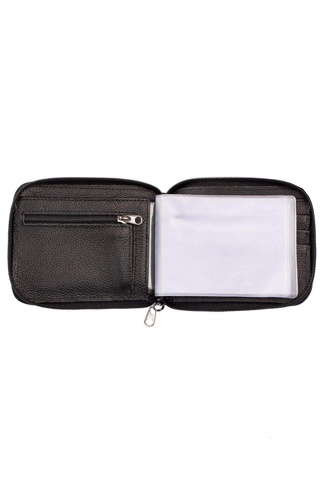 Carteira masculina de couro floater com zíper Ryan 9,5x12cm - Enluaze