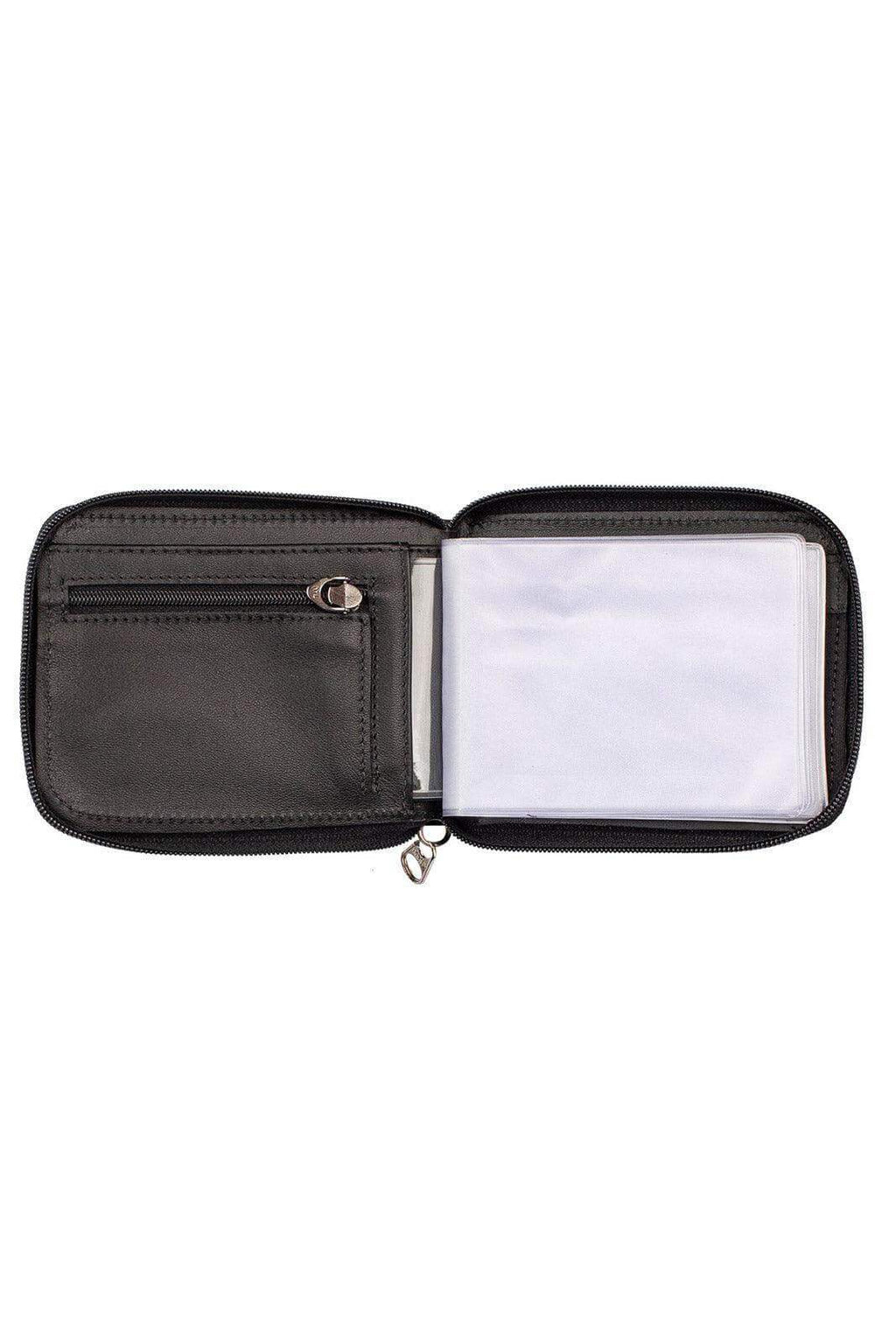 Carteira masculina de couro italiano com zíper Ryan 9,5x12cm - Enluaze