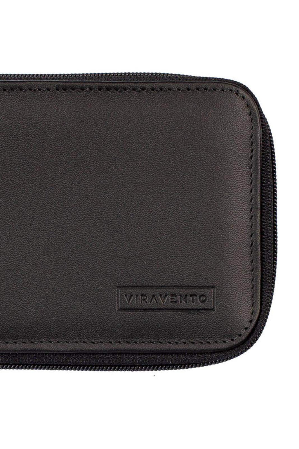 Carteira masculina de couro italiano com zíper Ryan 9,5x12cm - Enluaze