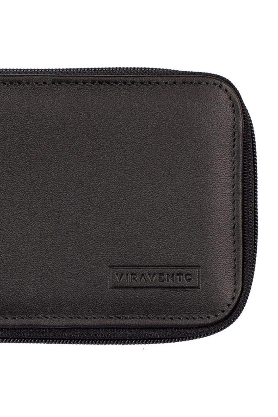 Carteira masculina de couro italiano com zíper Ryan 9,5x12cm - Enluaze