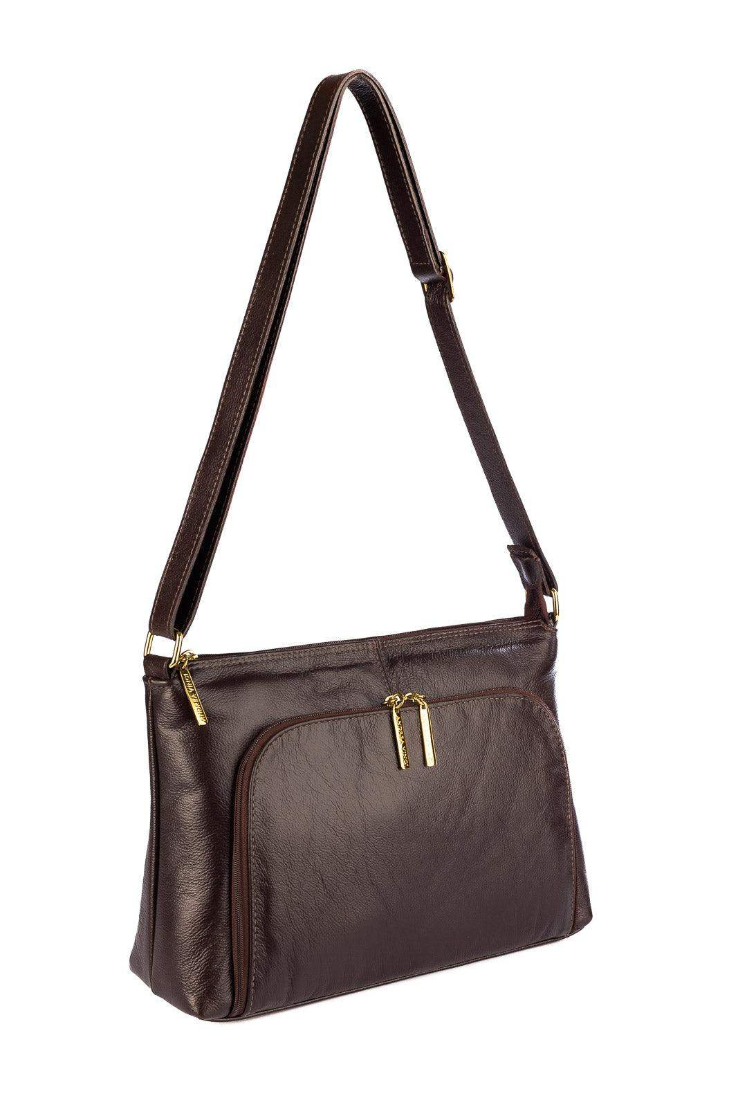 Bolsa de couro liso tiracolo Ninna - Enluaze