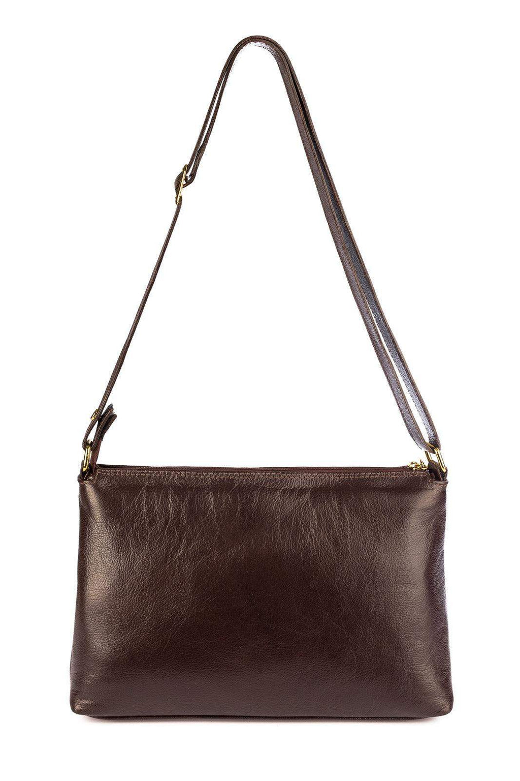 Bolsa de couro liso tiracolo Ninna - Enluaze