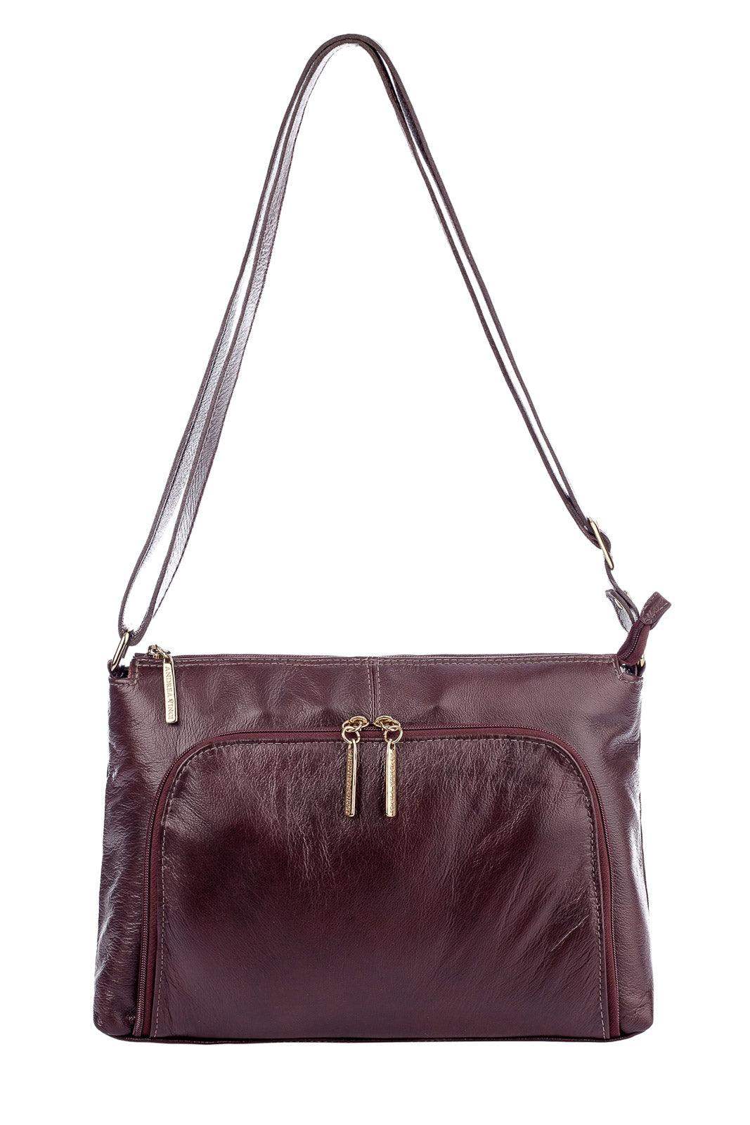 Bolsa de couro liso tiracolo Ninna - Enluaze