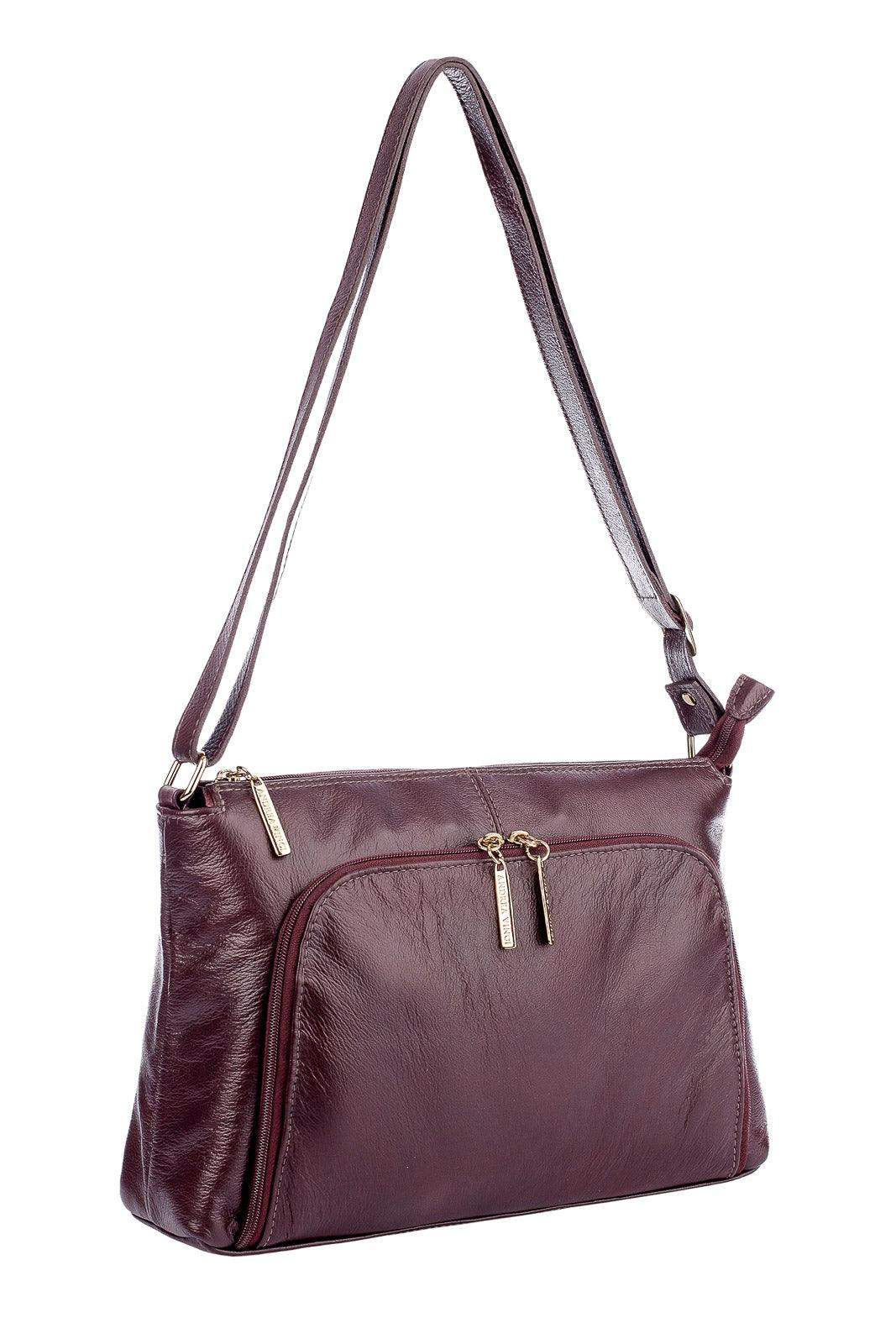 Bolsa de couro liso tiracolo Ninna - Enluaze