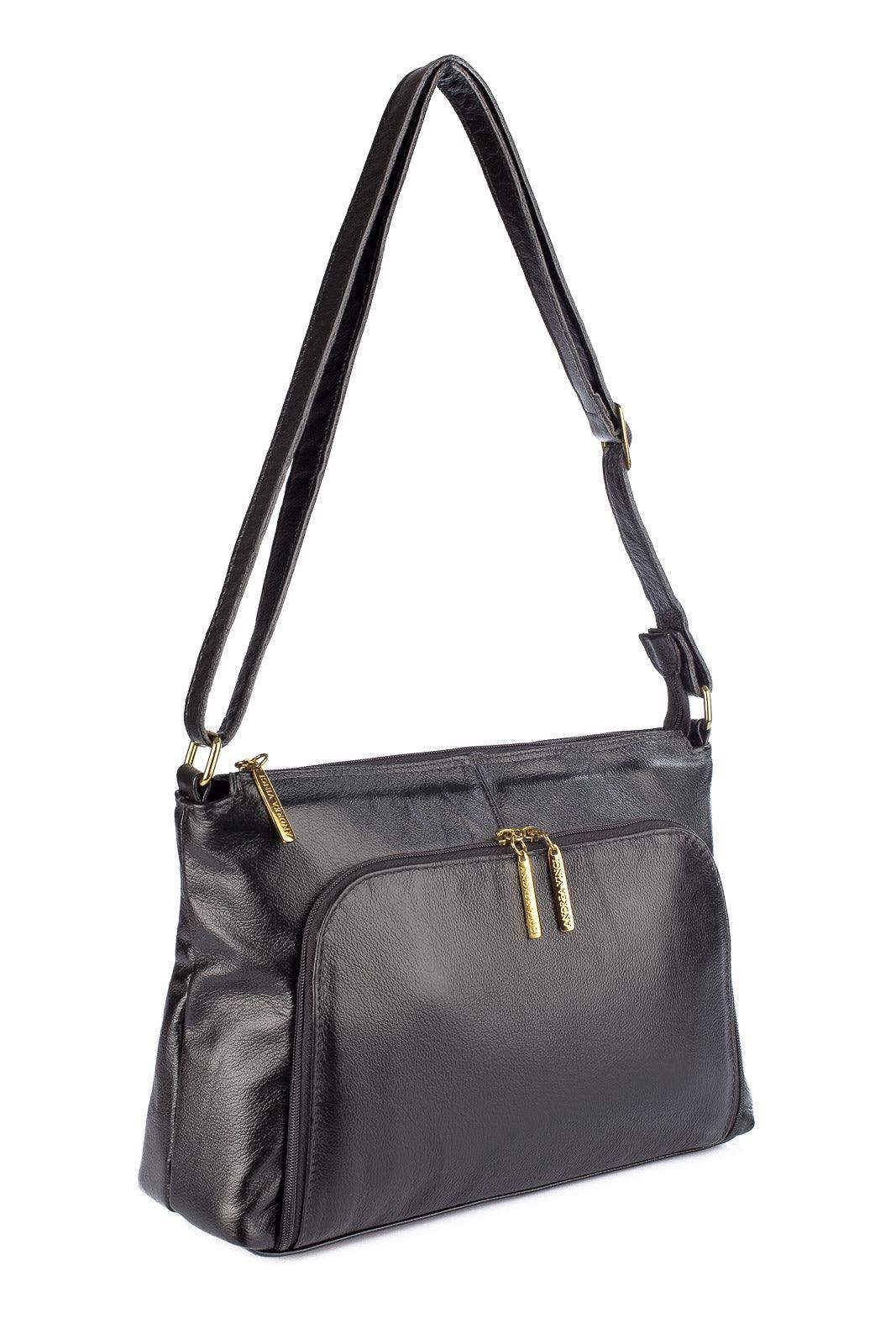 Bolsa de couro liso tiracolo Ninna - Enluaze