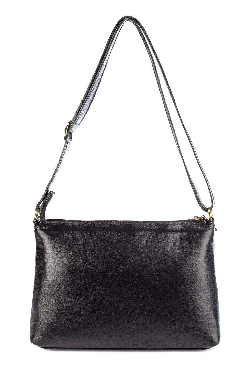 Bolsa de couro liso tiracolo Ninna - Enluaze