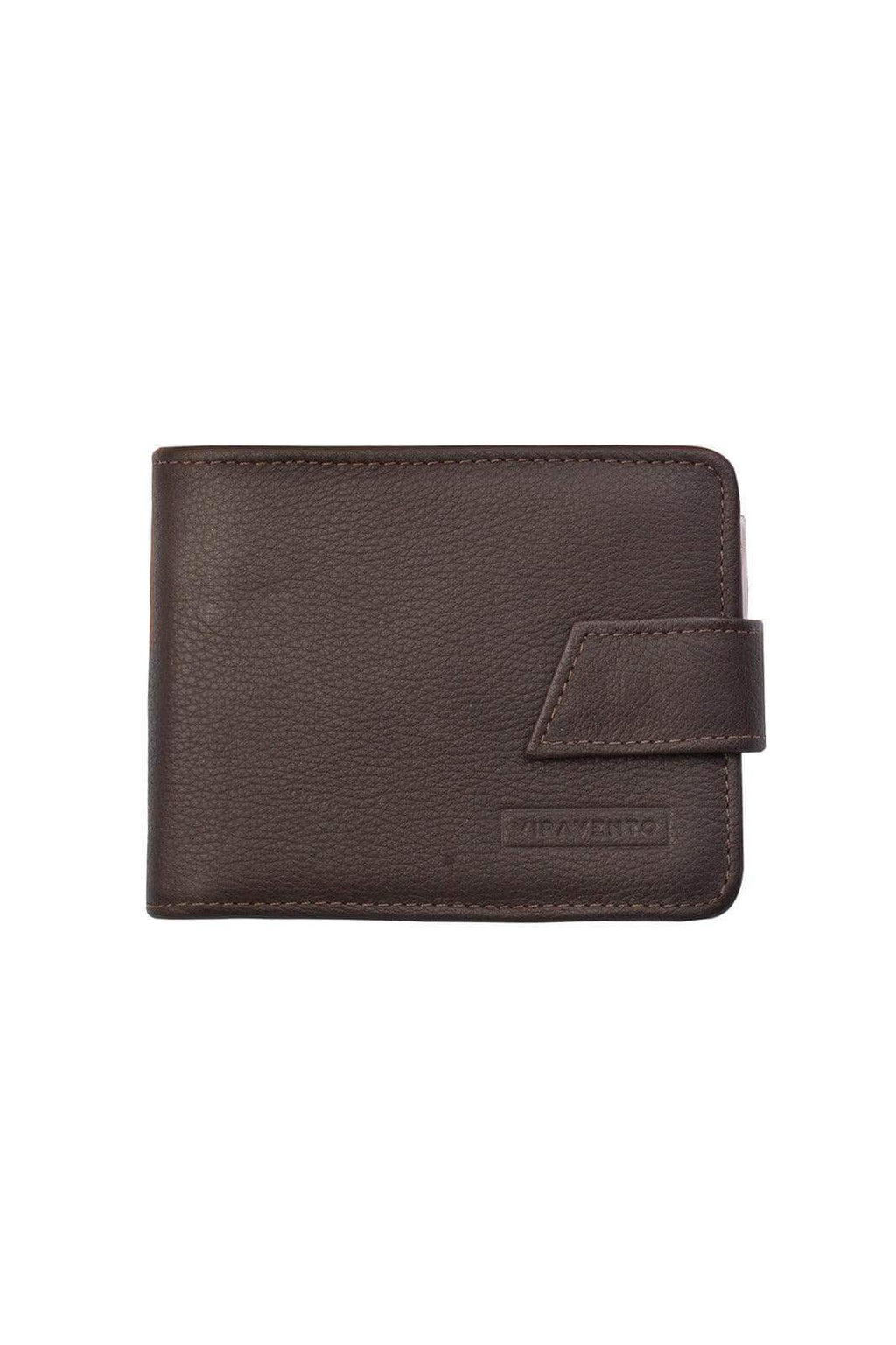 Carteira masculina de couro floater com botão Dylan 9,5x11,5cm - Enluaze