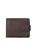Carteira masculina de couro floater com botão Dylan 9,5x11,5cm - Enluaze