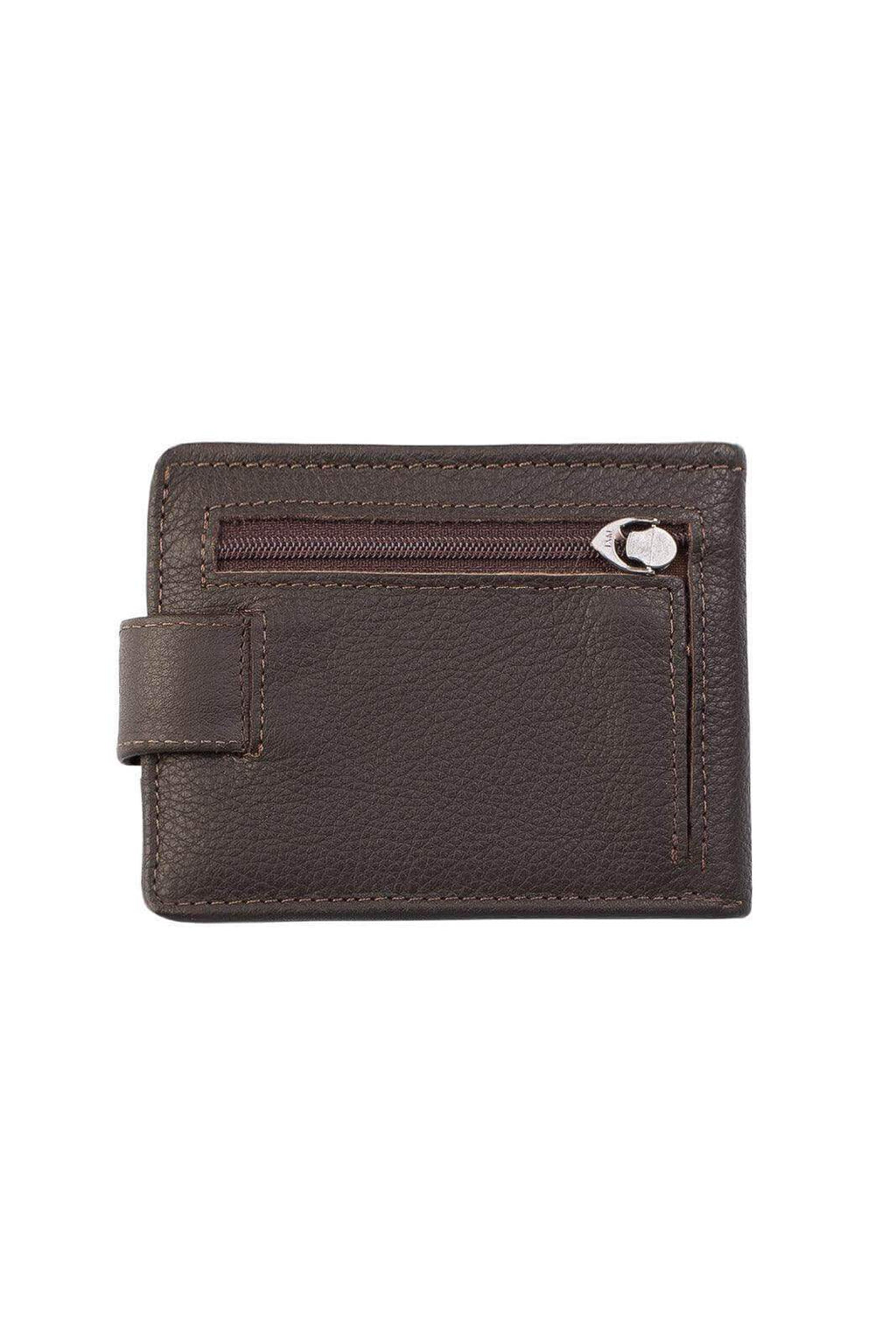 Carteira masculina de couro floater com botão Dylan 9,5x11,5cm - Enluaze