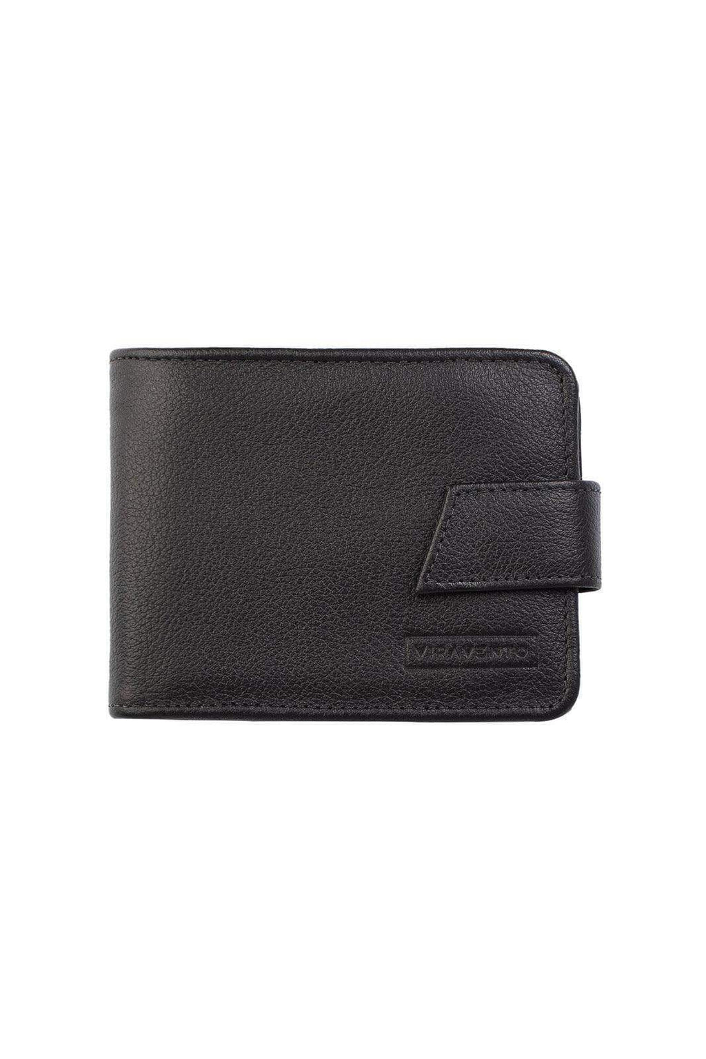 Carteira masculina de couro floater com botão Dylan 9,5x11,5cm - Enluaze