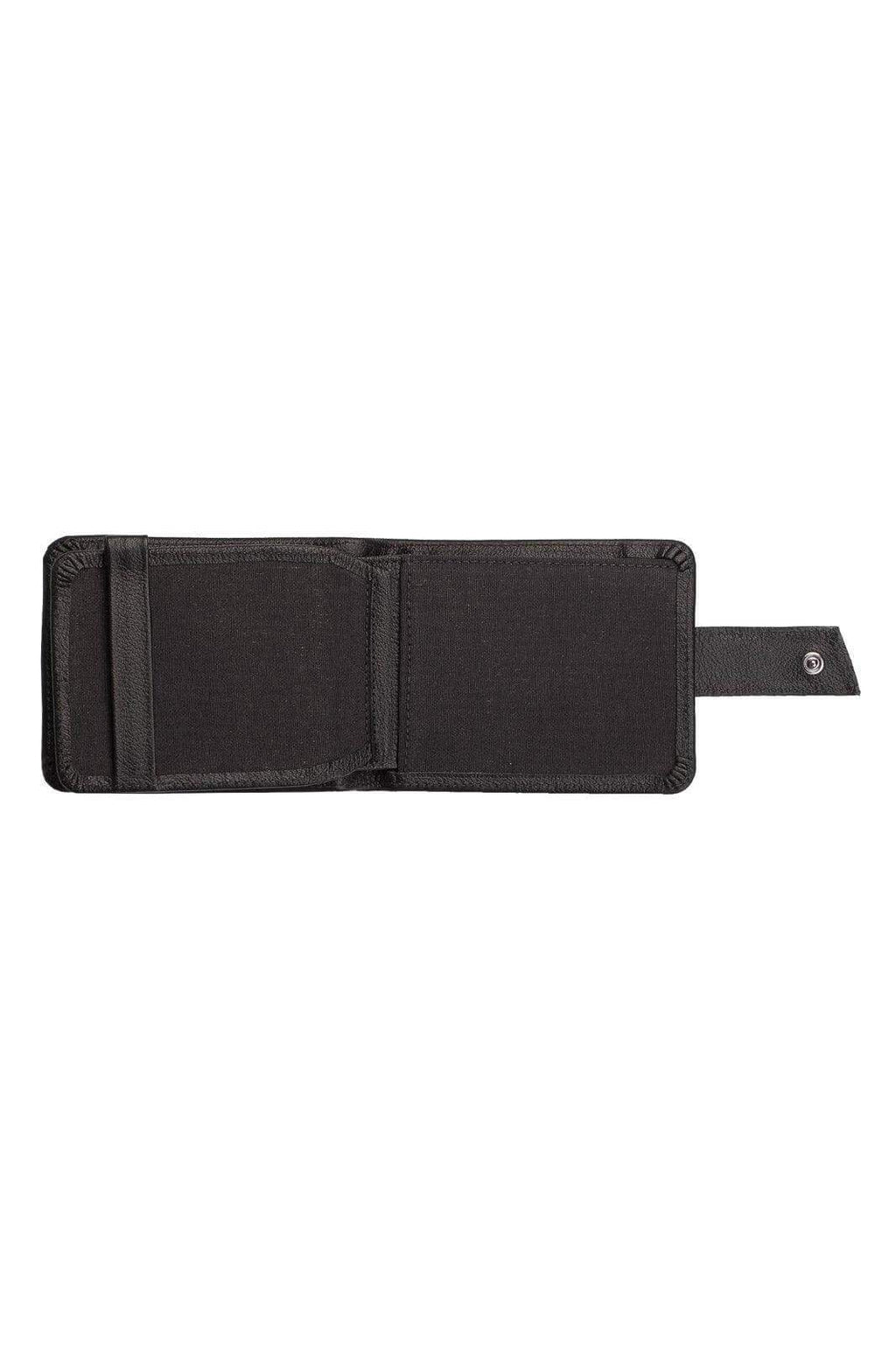Carteira masculina de couro floater com botão Dylan 9,5x11,5cm - Enluaze