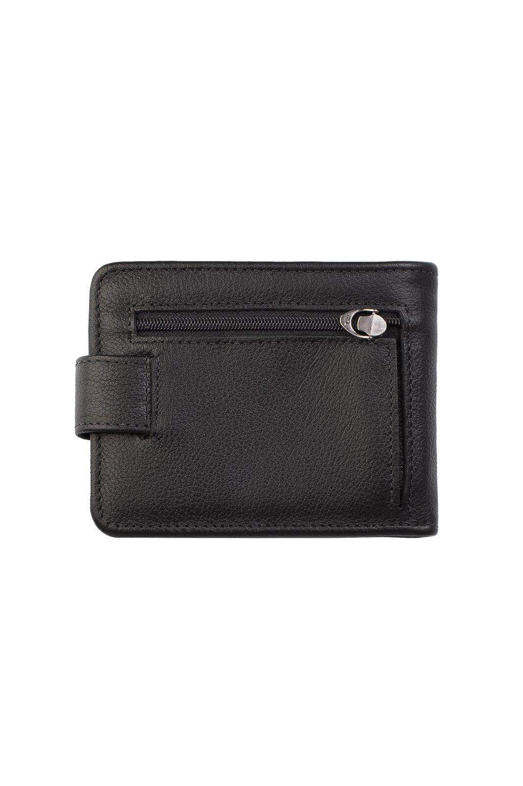 Carteira masculina de couro floater com botão Dylan 9,5x11,5cm - Enluaze