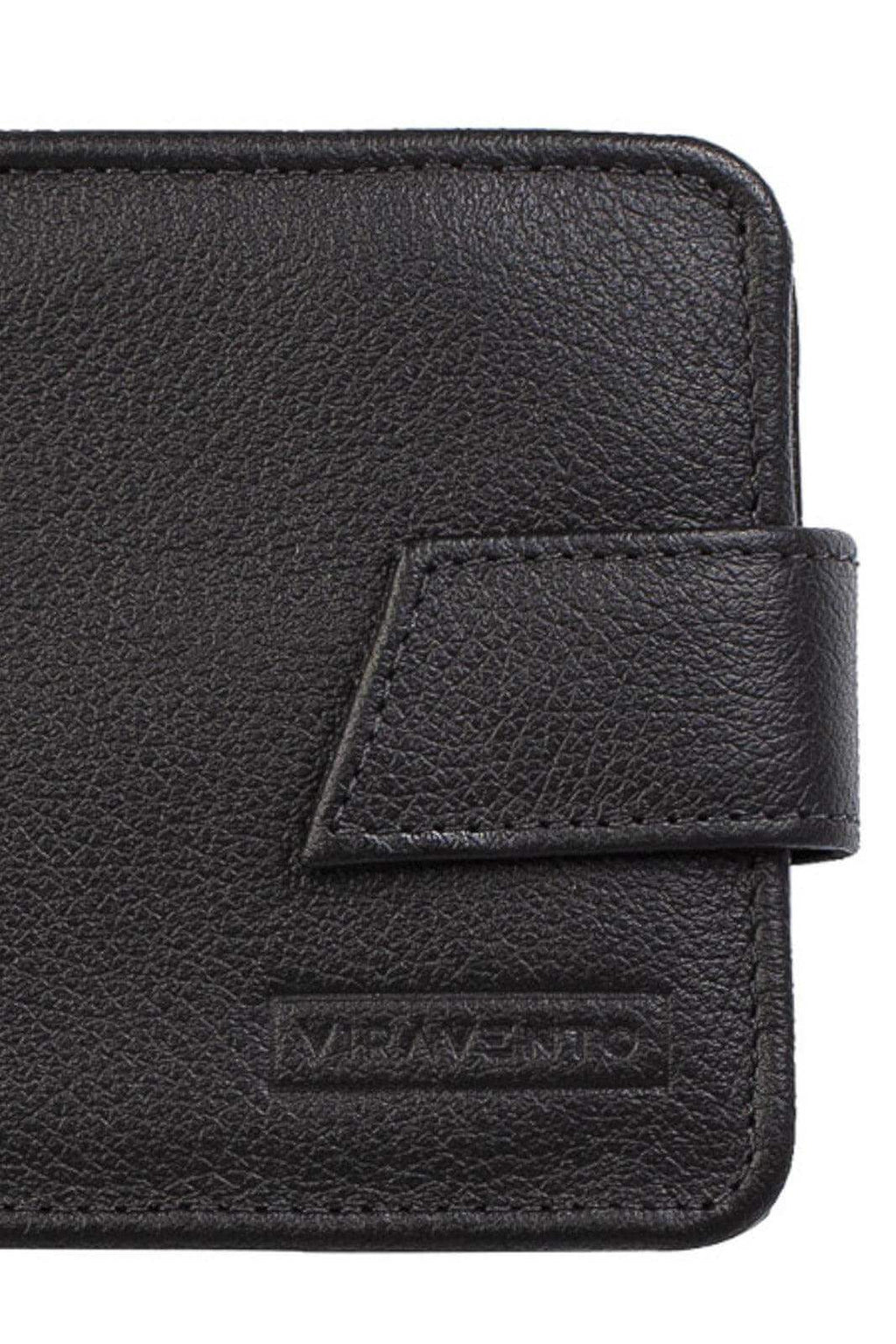 Carteira masculina de couro floater com botão Dylan 9,5x11,5cm - Enluaze