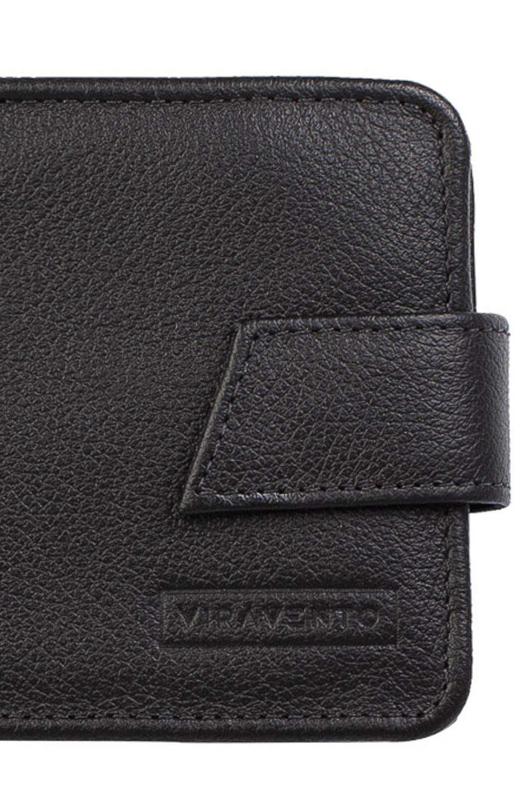 Carteira masculina de couro floater com botão Dylan 9,5x11,5cm - Enluaze