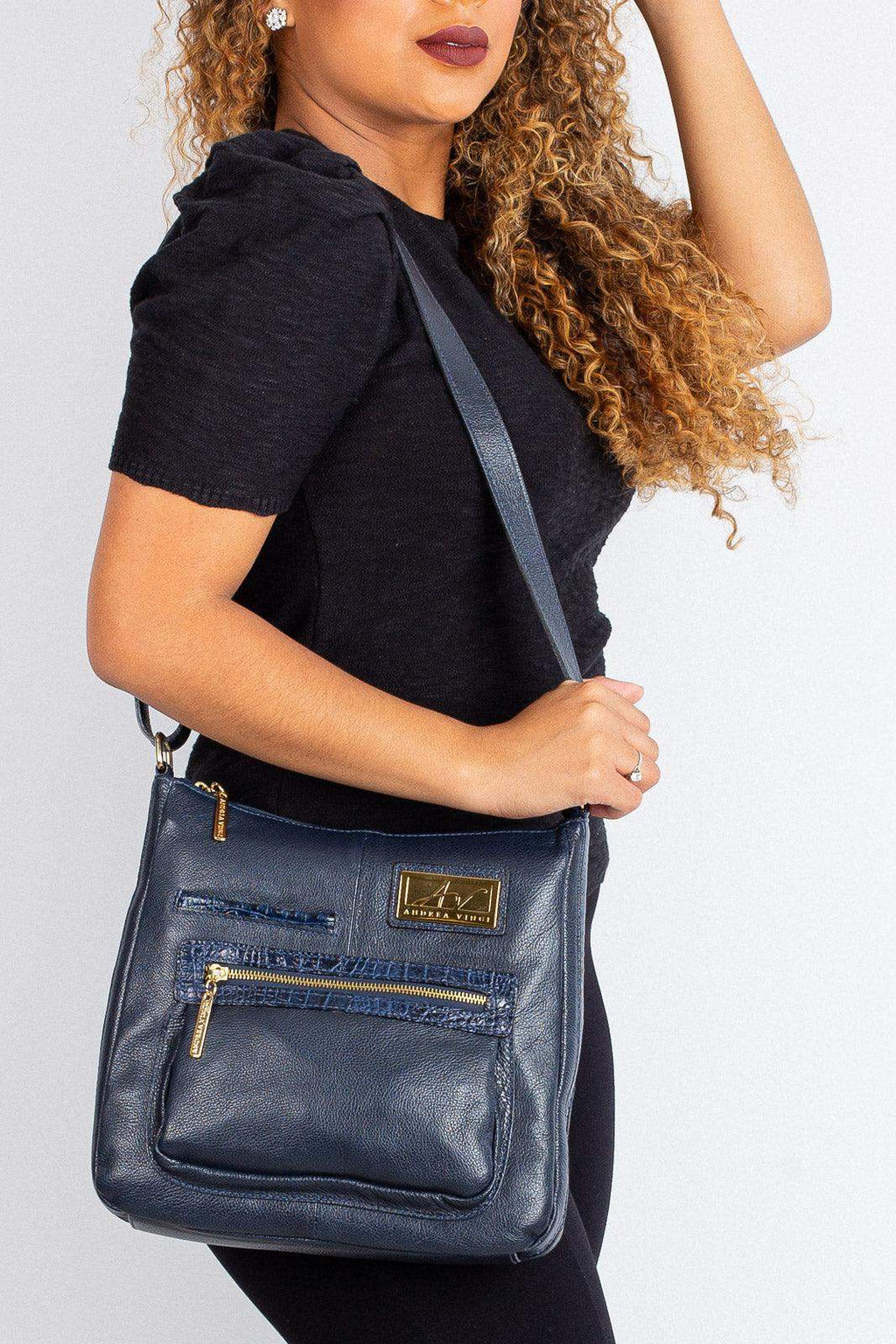 Bolsa tiracolo em couro liso Denise - Enluaze