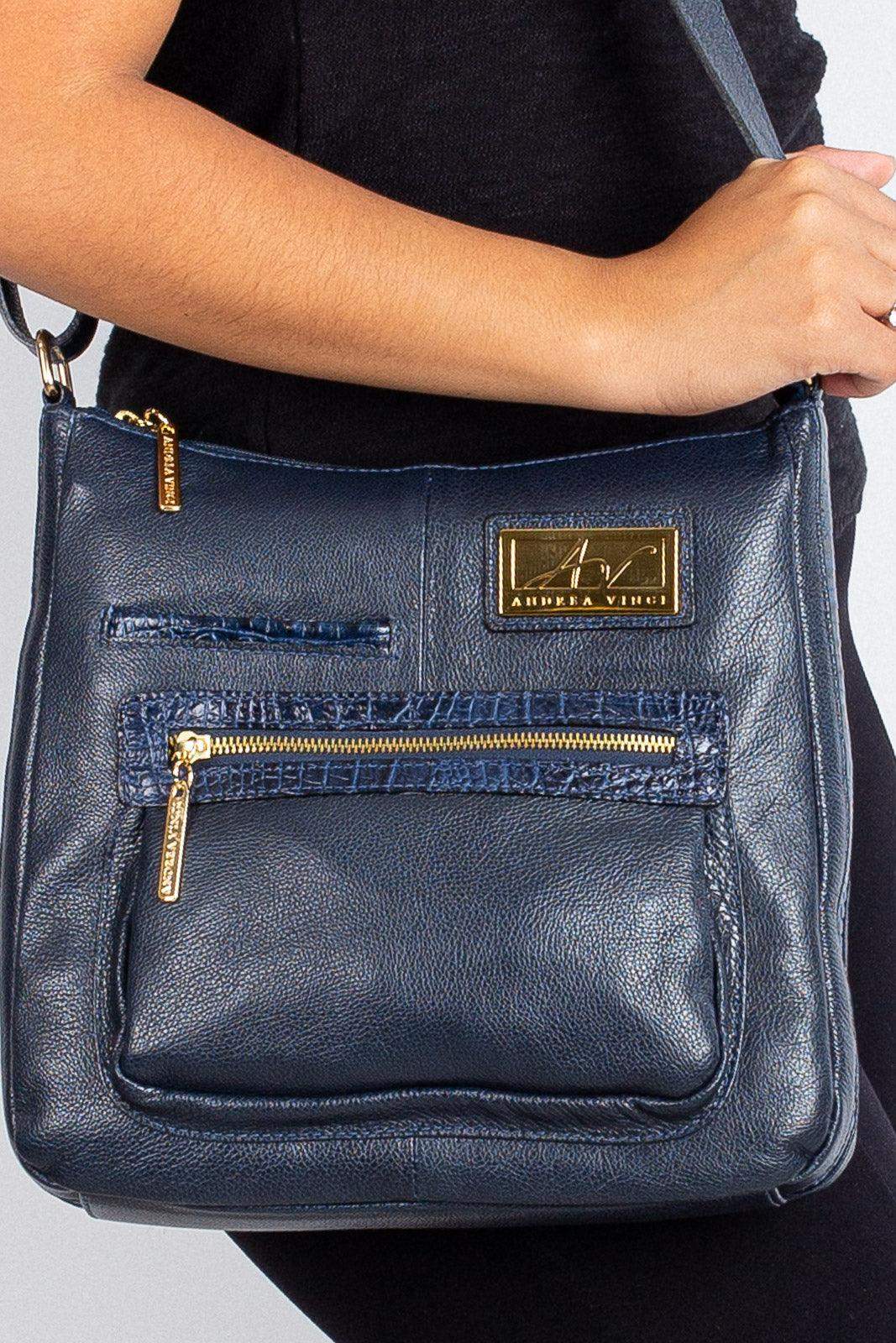 Bolsa tiracolo em couro liso Denise - Enluaze